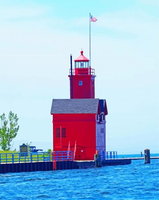 Holland Michigan Lighthouse Paint by number