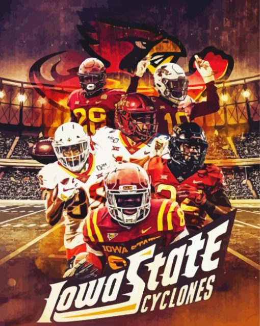 Iowa State Cyclones Poster paint by number
