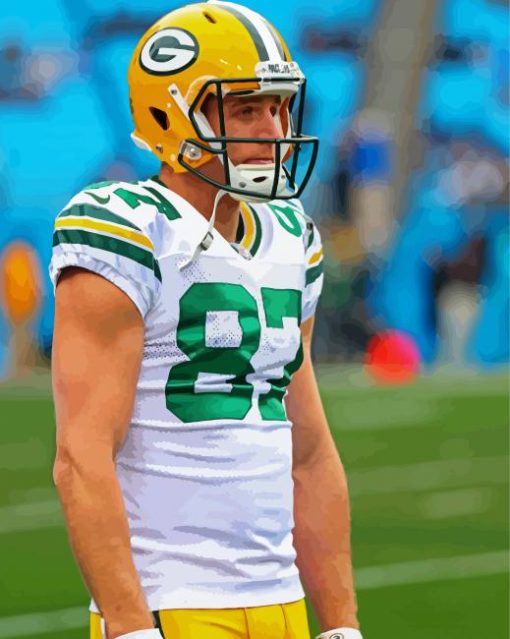 Jordy Nelson Footballer paint by number
