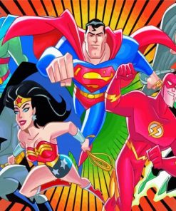 Justice League Superheroes paint by number