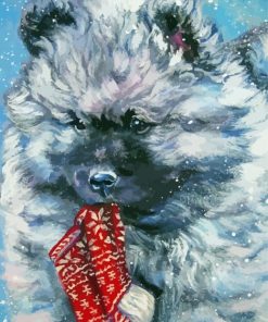 Keeshond Dog Animal paint by number