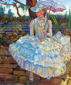 Lady With Parasol paint by number