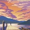 Lake Winnipesaukee Poster Illustration paint by number