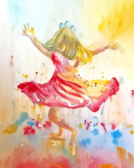 Little Girl Dancing Art paint by number