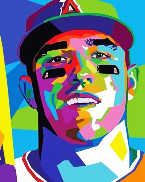 Mike Trout Pop Art paint by number