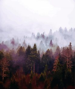Misty Trees Paint by number