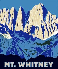 Mt Whitney California Poster Paint by number