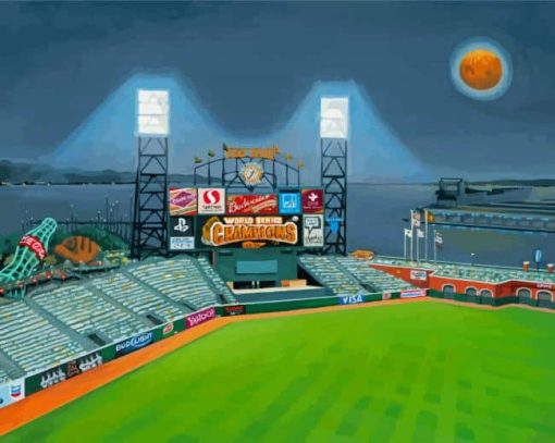 Oracle Park Stadium paint by number