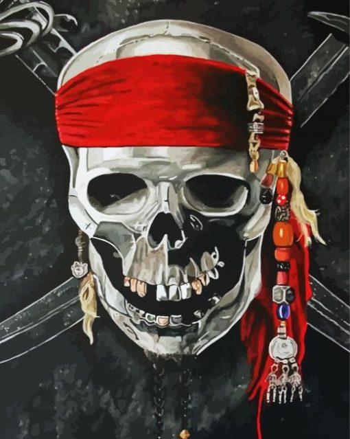 Pirate Skull Art paint by number