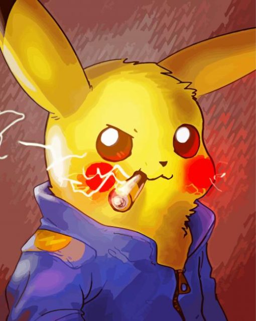 Pokemon Pikachu Smoking paint by number