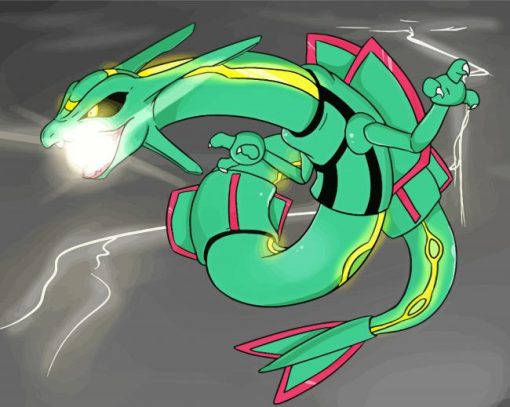 Pokemon Rayquaza Dragon Paint by number