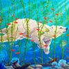 Polar Bear And Fish Underwater paint by number