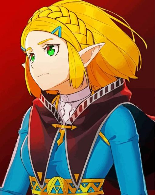 Princess Zelda Anime Girl paint by number