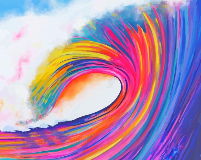Rainbow Colorful Wave paint by number