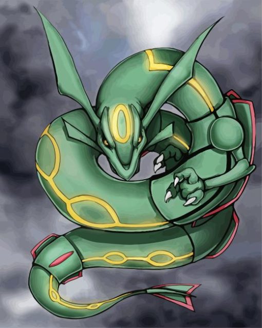 Rayquaza Dragon paint by number