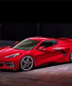 Red Corvette Z06 Car paint by number