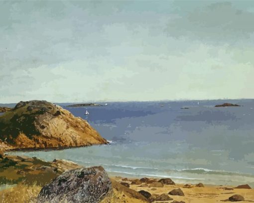 Rocky Coast By John Frederick Kensett paint by number