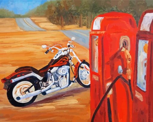 Route 66 Motorcycle paint by number