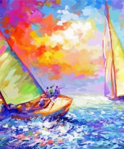 Sailboat Race Arts paint by number