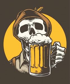Skull Drinking Art paint by number