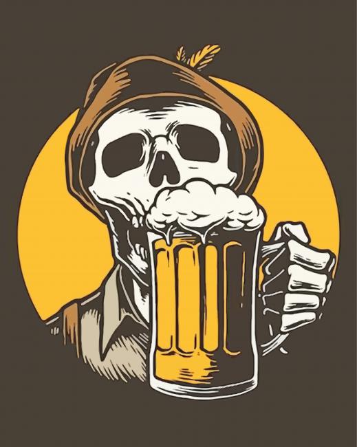 Skull Drinking Art paint by number