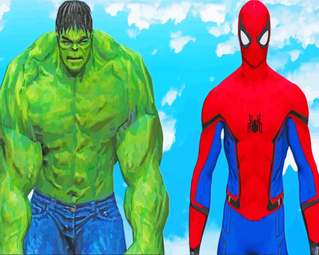 Spider Man Hulk paint by number