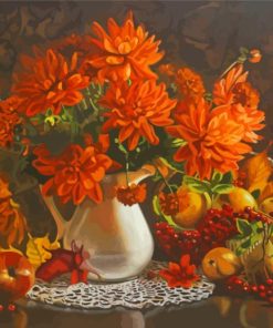 Still Life Autumn Flowers paint by number