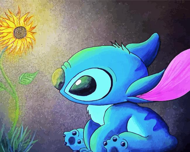 Sunflower Disney Stitch Paint By Numbers - NumPaints - Paint by