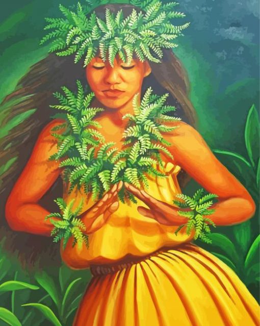 Tahitian Dancer Girl paint by number