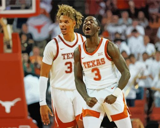Texas Longhorns Basketball Team Players Paint by number