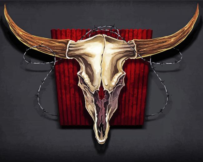 The Bull Skull paint by number