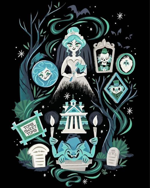 The Haunted Mansion Art paint by number