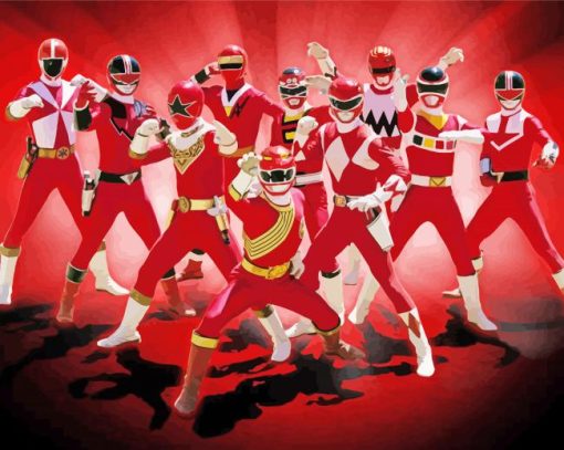 The Red Rangers Heroes paint by number