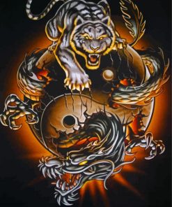 Tiger And Dragon Art paint by number