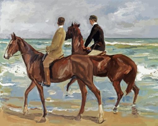 Two Riders On The Beach By Max Liebermann paint by number