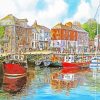 UK Padstow Harbour paint by number