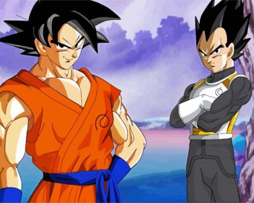 Vegeta And Goku Dragon Ball paint by number