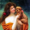 Woman And Dog Emile Bellet paint by number