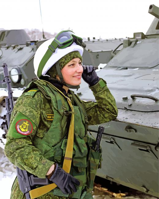 Woman Military paint by number