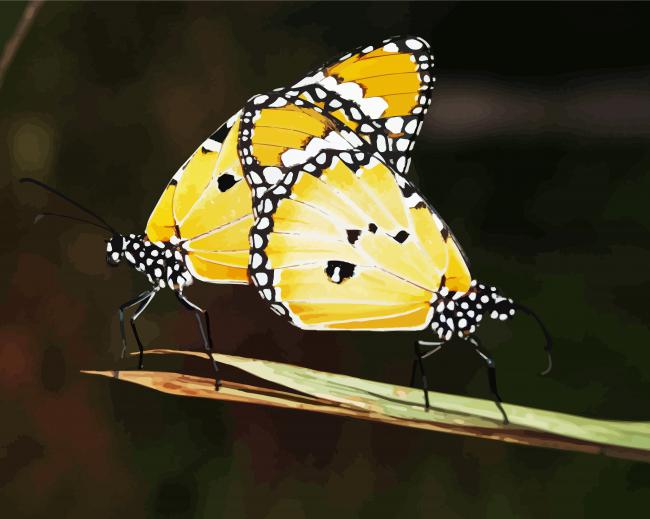 Yellow Monarch Butterflies paint by number