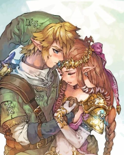 Zelda And Link Art paint by number