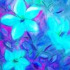 Abstract Turquoise Flowers paint by number