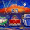 Aesthetic Classic Cars In Drive Ins Art paint by number