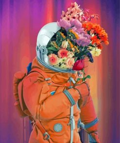 Aesthetic Floral Astronaut paint by number