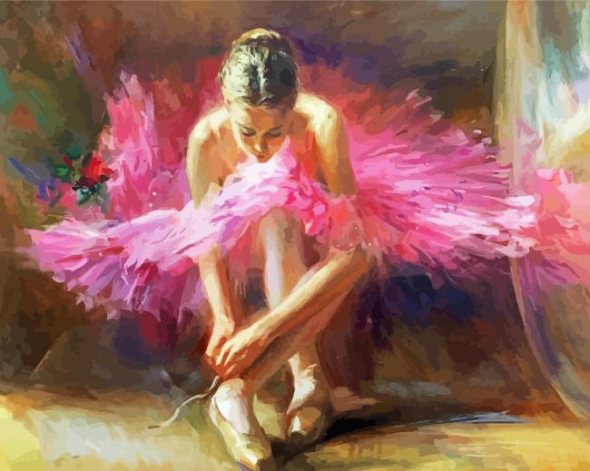 Aesthetic Pink Ballerina Paint By Numbers - NumPaints - Paint by numbers