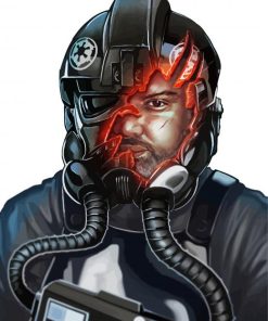 Aesthetic Tie Fighter Pilot paint by number