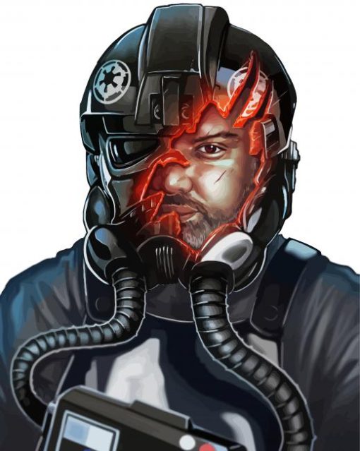 Aesthetic Tie Fighter Pilot paint by number