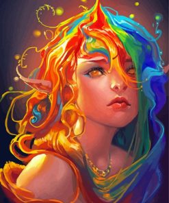 Aesthetic Colourful Hair Art paint by number