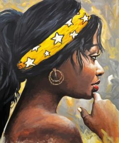 African Woman Thinking paint by number