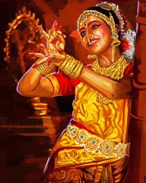 Beautiful Hindu Dancer paint by number